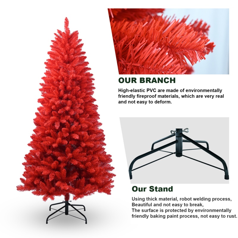 PVC Christmas Tree, Christmas Decorations, Red